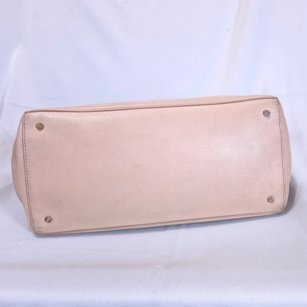 Tory Burch Mercer Dome Satchel Pebbled Leather Blush Pink Crossbody Turnlock